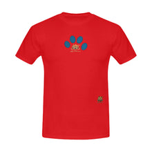 #MARKEDFORLIFE# Blue Paw Red Men's T-Shirt