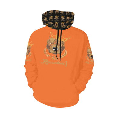 #MASK OFF# Orange Hoodie for Women (Model H13)