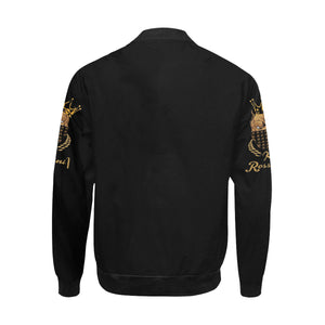 #MASKON# Black Bomber Jacket for Men (Model H31)