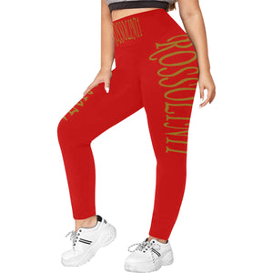 #Rossolini1# TheName Red Plus Size High Waist Leggings (Model L44)