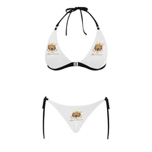 #Rossolini1# White Buckle Front Halter Bikini Swimsuit (Model S08)