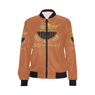 #MASKON# Root Beer Bomber Jacket for Women (Model H36)