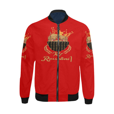 #MASKON# Red Bomber Jacket for Men (Model H31)