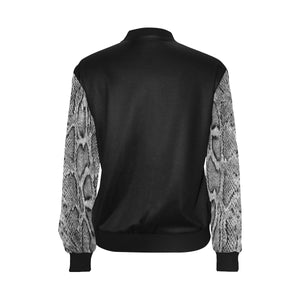 #Rossolini1# In Your Face SnakeSkin IMG Bomber Jacket for Women (Model H36)