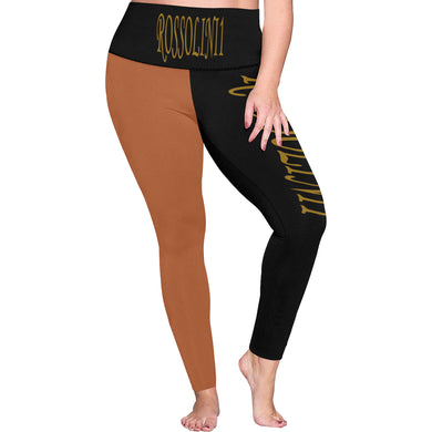 #Rossolini1# TheName B/RB Plus Size High Waist Leggings (Model L44)