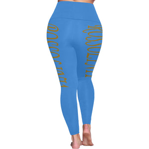 #Rossolini1# TheName Blue Plus Size High Waist Leggings (Model L44)