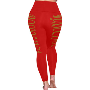 #Rossolini1# TheName Red Plus Size High Waist Leggings (Model L44)