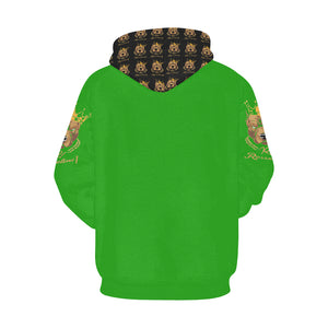 #MASK OFF# Green Hoodie for Women (Model H13)