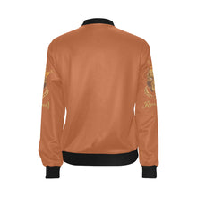 #MASKOFF# Root Beer Bomber Jacket for Women (Model H36)