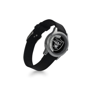 #Rossolini1# Raiders Silver/Black Kid's Stainless Steel Leather Strap Watch(Model 208)