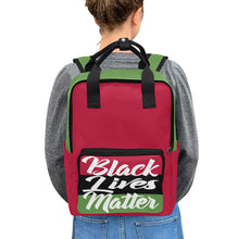 #Rossolini1# Black Lives Matter Red/Green Twin Handle Backpack (Model 1732)