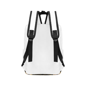 #Rossolini1# Black Lives Matter White Twin Handle Backpack (Model 1732)